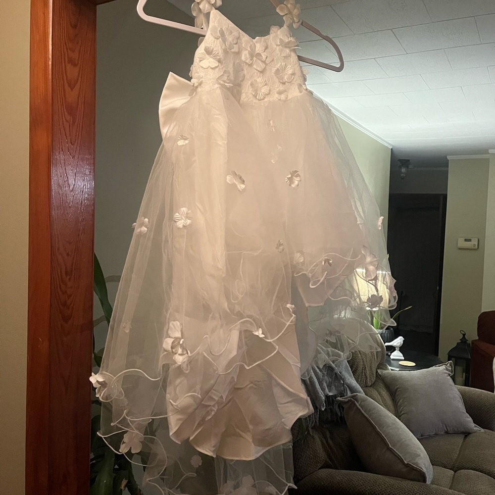 White Floral Tulle Dress size 3T
